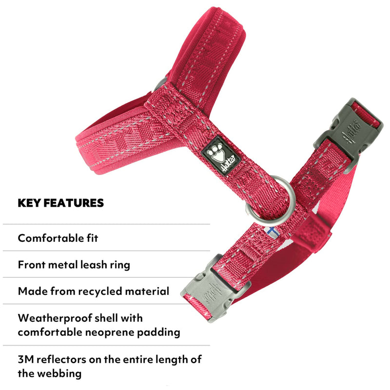 Hurtta Casual ECO Dog Y-Harness, Ruby, 32-35 in Ruby - ECO 32-35" - BeesActive Australia