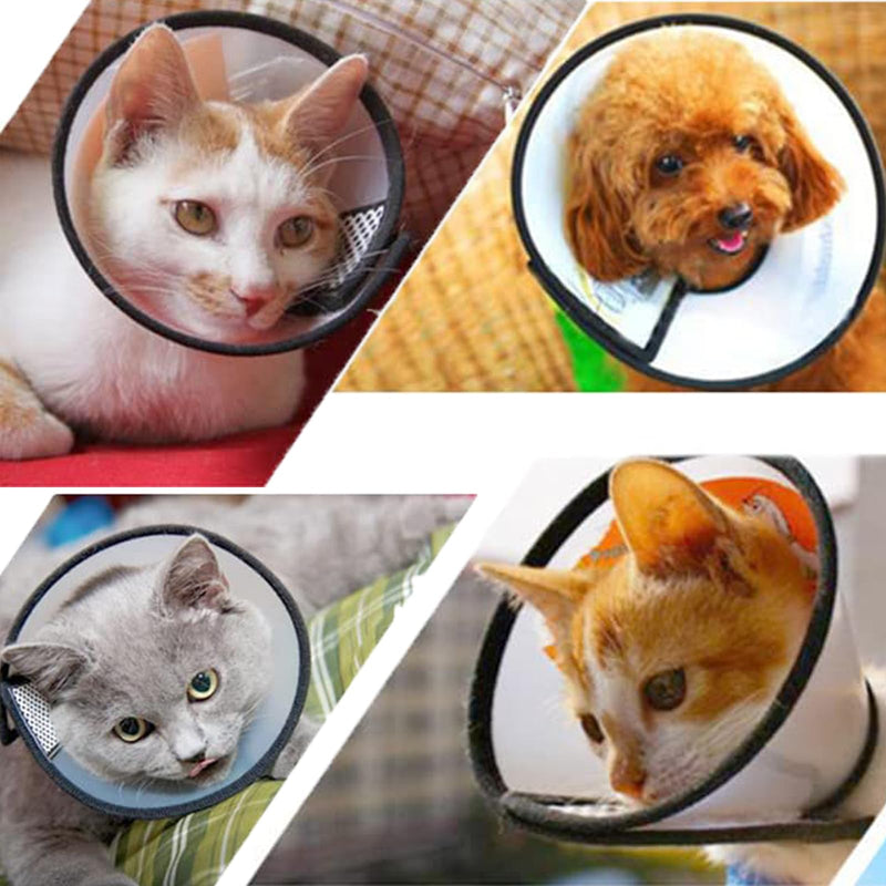 Pack of 2 Cat Neck Brace, Neck Brace for Dogs, Pets, Protective Collar, Cone Collars Made of Plastic, Lightweight Elizabethan Collar, Cone Adjustable Neck Brace for Cats, Small Dogs - BeesActive Australia