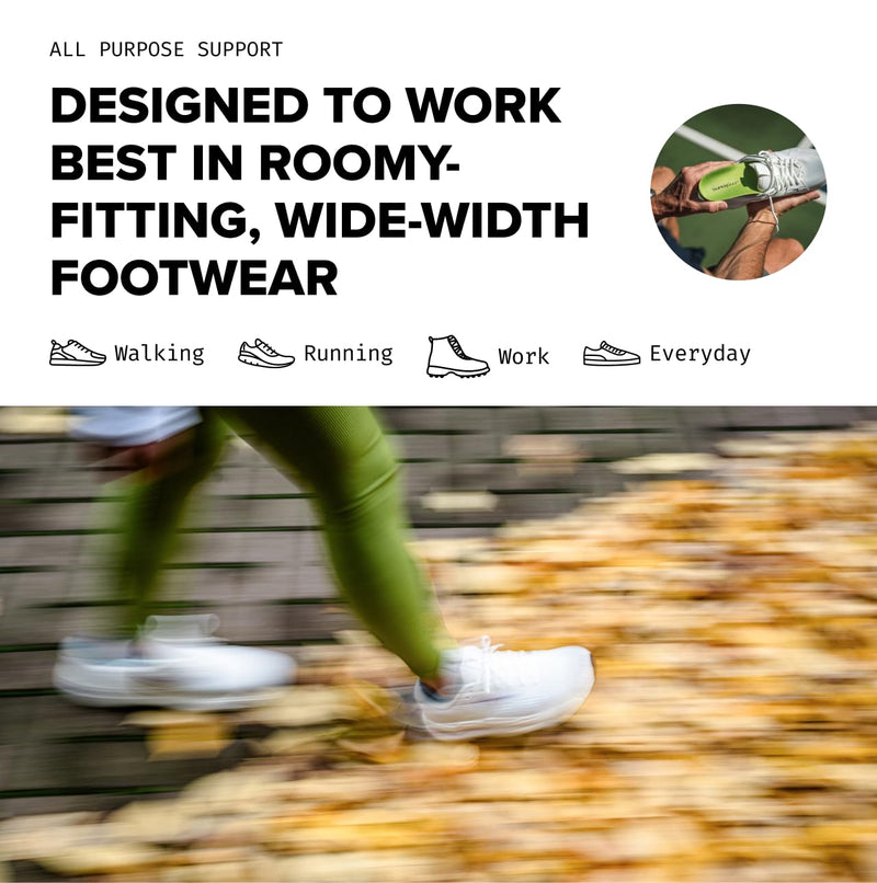 Superfeet All-Purpose Wide-Fit Support Insoles (WideGreen) for Wide Feet (3E-6E) & All-Day Workers Green 7.5-9 Men / 8.5-10 Women