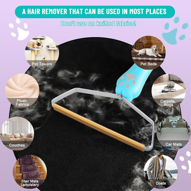 Pet Hair Remover Dog Hair Remover - Cat Hair Remover Furniture,Carpet Rake,Pet Hair Removal Tool,Pet Hair Remover for Couch,Pet Towers,Floor Mats & Rugs - Unique Carpet Scraper & Fur Remover blue - BeesActive Australia