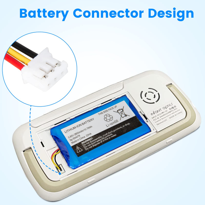 Replacement for Infant Optics DXR-8 Pro Battery Sp 554478 3.85V 2800mAh Lithium Ion Battery (Not Compatible with DXR-8 Baby Monitor) - BeesActive Australia