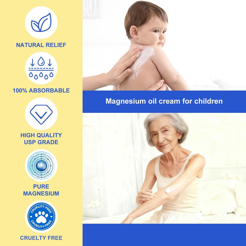 ReliCo Magnesium Cream - Pure Magnesium Oil with Vitamin E, Magnesium Lotion 3.17 Fl Oz (Pack of 1) - BeesActive Australia