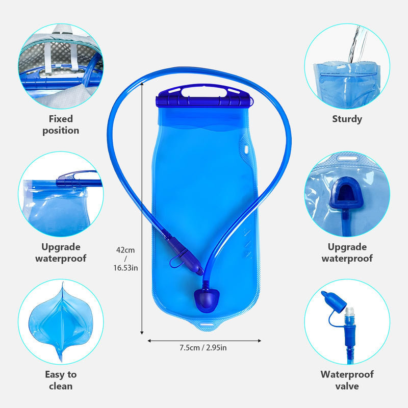 Hydration Backpack with 2L Water Bladder, Water Bottle Backpack for Women&Men,5 oz Ultra Lightweight Water Backpack for Running Cycling Hiking Camping