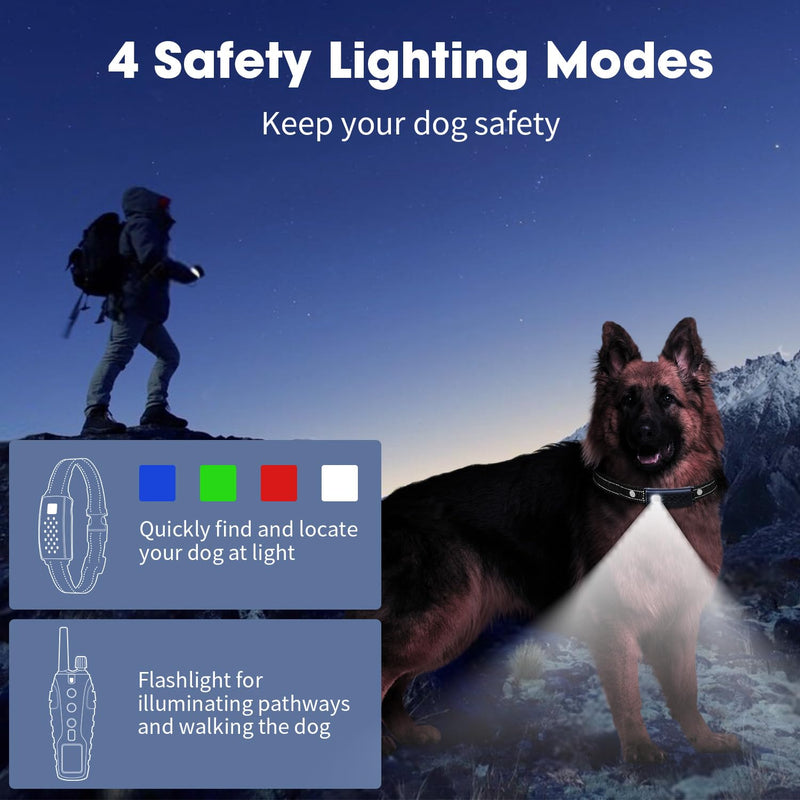 LP Dog Shock Collar - 3300Ft Dog Training Collar with Remote for Small Medium Large Dogs Rechargeable Waterproof e Collar with Beep, Vibration, Safe Shock, Flashing Light and Security Lock - BeesActive Australia