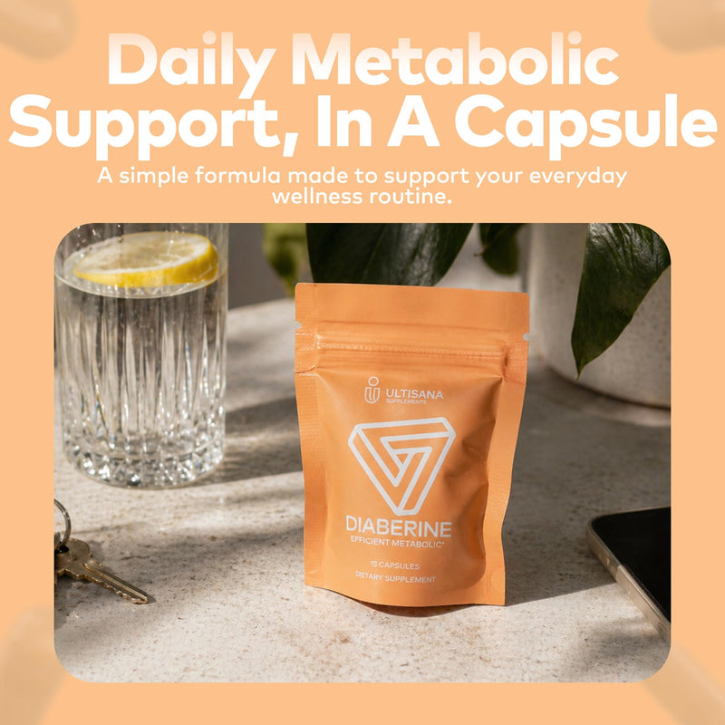 Diaberine Berberine HCL Supplement - Berberine 500mg with Vitamin B12, Magnesium & Chromium - Supports Metabolism, Heart Health, Energy & Immune Functions - 15 Capsules (Trial Pack) 5-Day Trial Pack Digestion & Metabolism