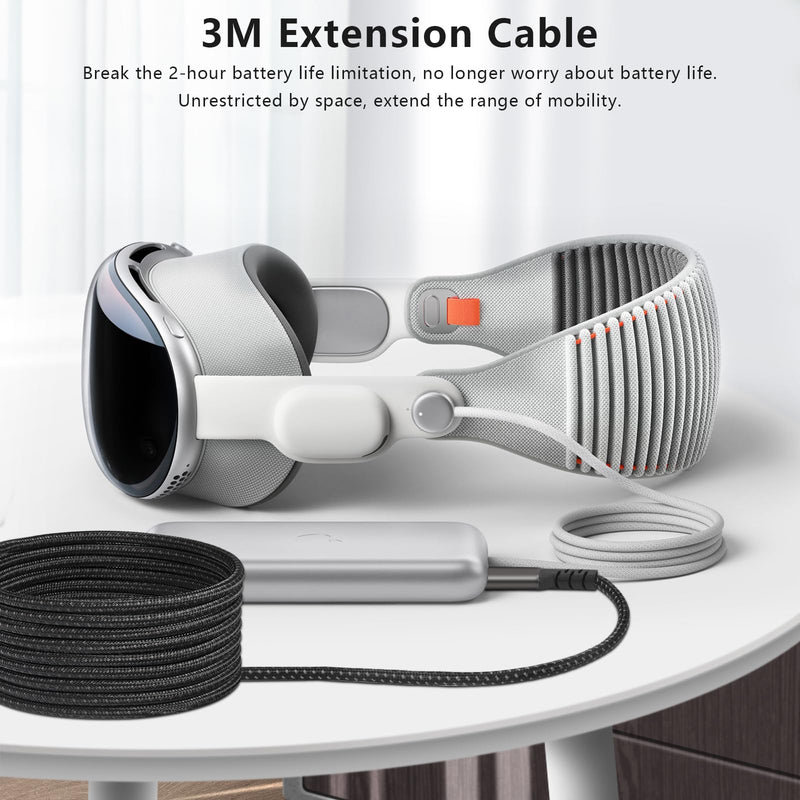 Link Cable 10 FT for Apple Vision Pro, USB-C to USB-C, PD 3.0 100W Fast Charging Cord for Vision Pro, 90° Angled Connector, High-Speed PC Data Transfer, Premium Apple Vision Pro Accessories - BeesActive Australia