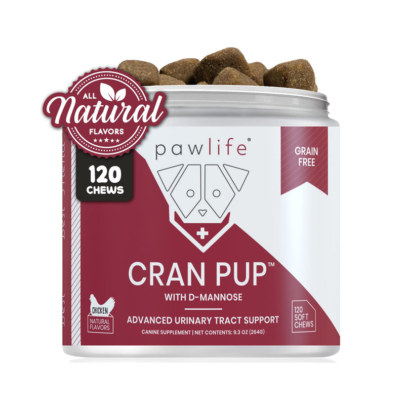 Cranberry Supplements for Dogs| Urinary Tract & Bladder Support| D Mannose & Antioxidants for Support| 120 Veterinarian Formulated Soft Chews| Up to 4-Month Supply Chicken 120 Count (Pack of 1)