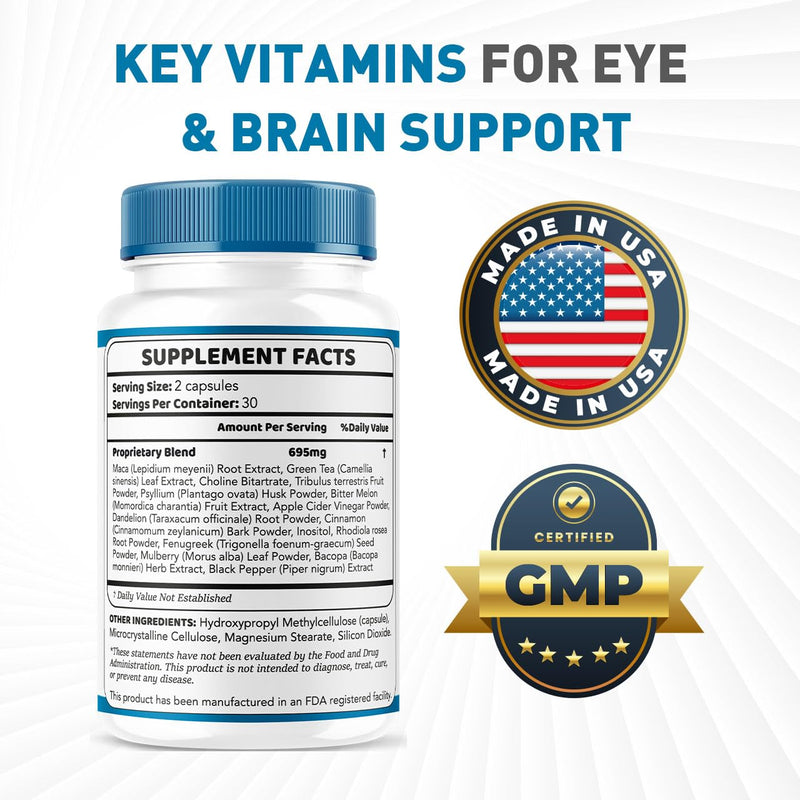 (2 Pack) Retina Clear Pro Capsules - Official Retina Clear Pro Advanced Eye Health Support Pills, Natural RetinaClear Supplement Vitamins Overall Wellness & Support Reviews, 120 Capsules for 2 Months