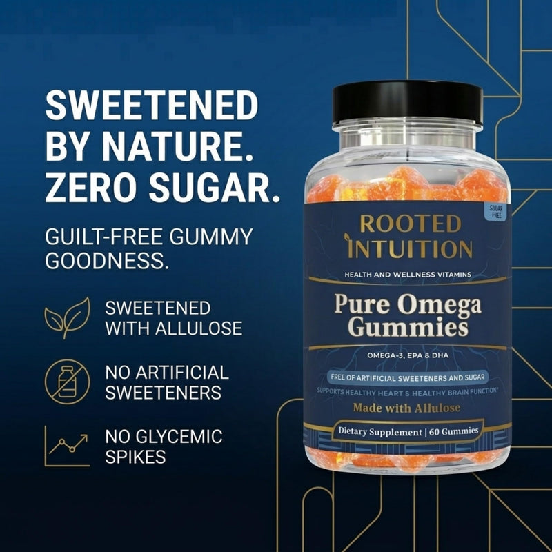 Rooted Fish Oil Omega 3 Gummies for Adults Kids & Teens - DHA & EPA Gummies for Women & Men - Omega-3 Oil for Heart Brain Support - No Fishy Aftertaste - Orange Flavor - 60 Count