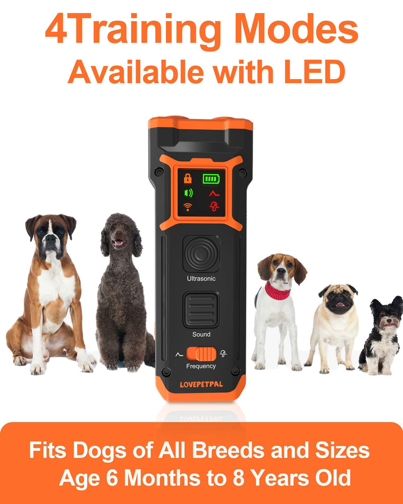 Dog Training Bark Deterrent Device, Anti-Barking Device with HD Display and LED Flashlight for Dogs, Stop Bad Behavior Without Yelling or Swatting, Ultrasonic Stopper Alternative to Shock Collars XXS