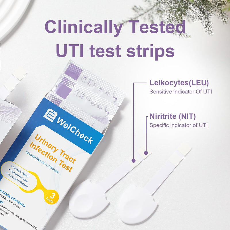 UTI Test Strips, Urinary Tract Infection Test for Home Use, Quick Accurate Results in 2 Min, Detects Leukocytes & Nitrite, Individually Packaged, 7 Pack - BeesActive Australia
