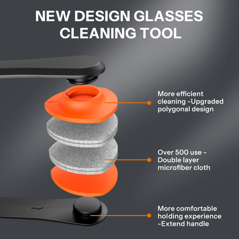 Glasses Cleaner,8 in 1 Glasses Cleaning Kit with 24H Anti Fog Eyeglass Cleaner Spray| Portable Glasses Cleaner Tool|Eye Glass Clean Cloths, Glasses Anti Slip with Soft Eyeglass Nose Pads & Ear Grip Black - BeesActive Australia