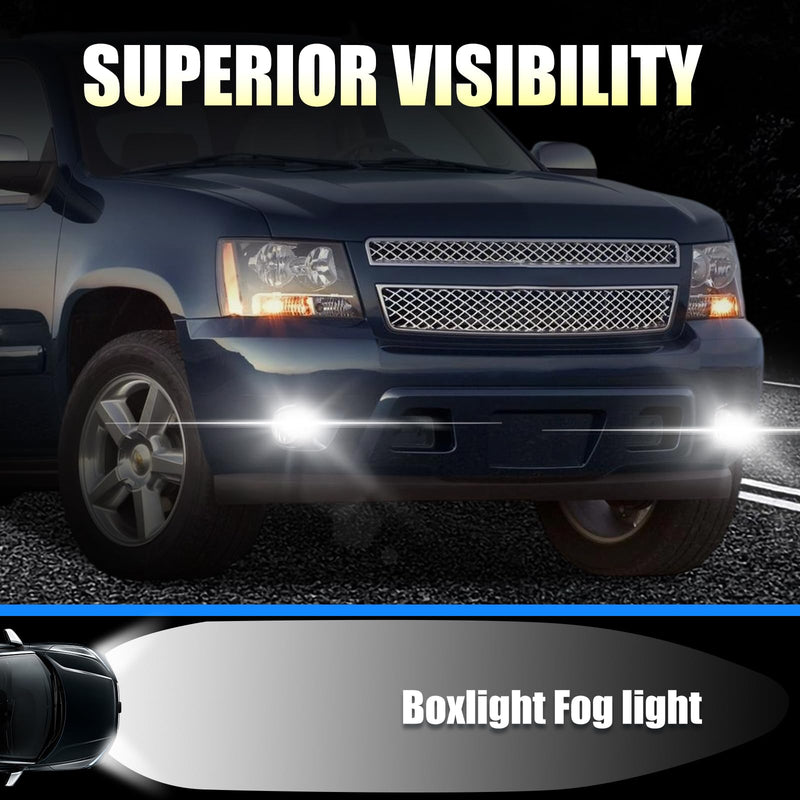 LED Fog Lights Compatible with 2007-2014 Chevy Suburban Tahoe, 2007-2013 Avalanche Camaro, 2015-2016 Colorado Silverado, 2007-2016 GMC Acadia Yukon XL Sierra Denali- Left & Right Side 2007-2017 Silverado Suburban Tahoe-LED