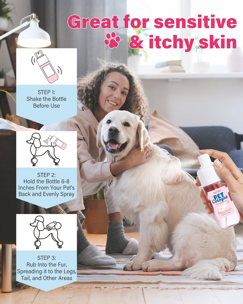 Dog & Cat Perfume | Long-Lasting Baby Powder Scent Deodorizing Spray | Fur-Conditioning Cologne, Non-Sticky Formula | Travel-Friendly, 3.38 fl. oz - PawsPlanet Australia