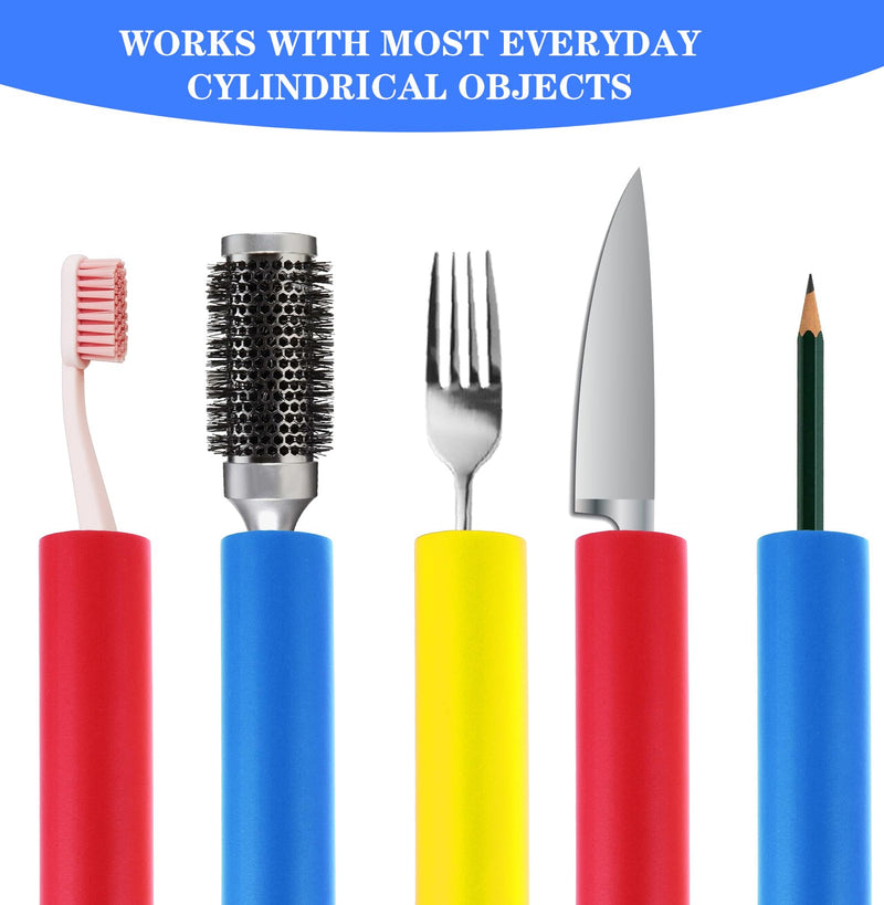 6 Pcs Foam Grip Tubing Comfort Non-Slip Foam Tubing for Utensils Pens Pencils Tools Ergonomic Handle Grip Tube for Elderly, Disabled, 3 Sizes
