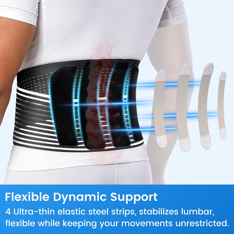 VELPEAU One-Piece Molding Lumbar Support Brace for Back Pain, Sciatica, Scoliosis, Herniated Disc - Adjustable Straps, Highly Breathable Fabric - For Men & Women - Fits 44-52″ Waist (Comfort Version, X-Large) - BeesActive Australia