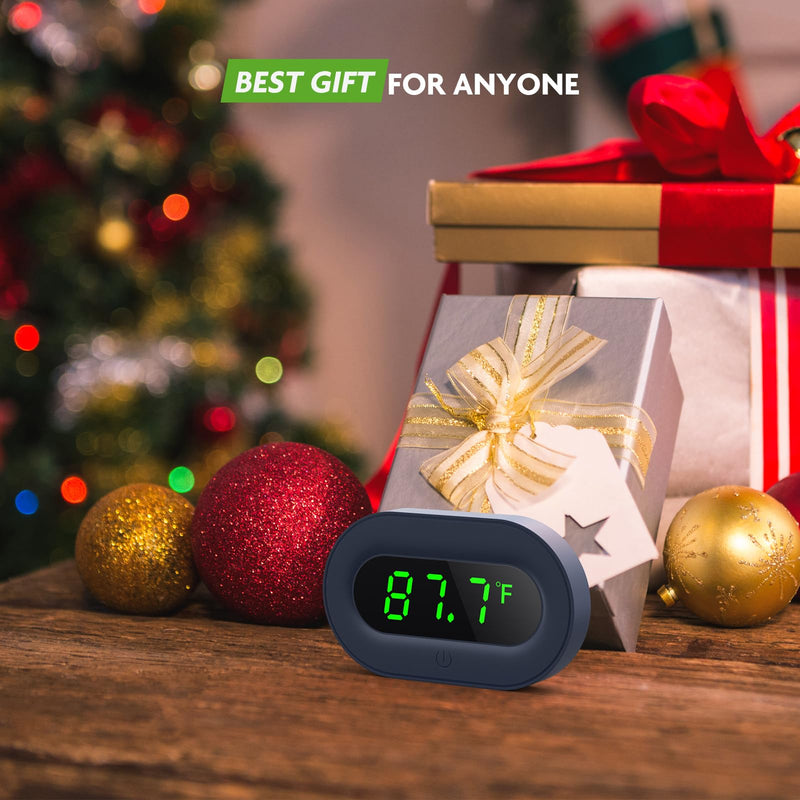 PAIZOO Aquarium Thermometer Digital, LED Display Fish Tank Thermometer Stick On Highly Accurate to ±0.9℉, Wireless Temperature Measurement for Fish, Betta, Aquatic, Replaceable Battery Green Display