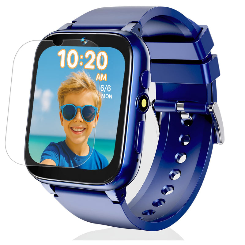 Smart Watch for Kids, Girls Boys Smartwatch with 26 Games Camera Video Recorder and Player, Pedometer Calendar Flashlight, Audio Book etc.,Toys Gifts for 4-12 Years Children (Blue) Casual
