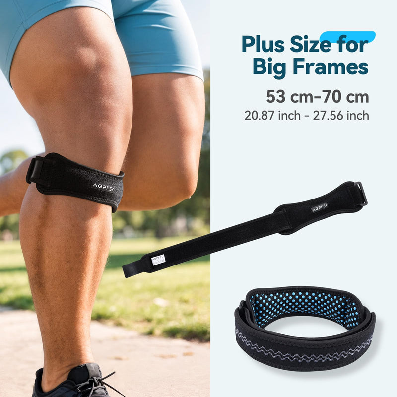 AGPTEK Plus Size Knee Brace for Women & Men, Pain Relief Patella Tendon Knee Strap 2 Pack, Adjustable Knee Support Band for Running Weightlifting Baseball Tennis Volleyball Jogging Bicycle Climbing, 20.87-27.56in X-Large - BeesActive Australia
