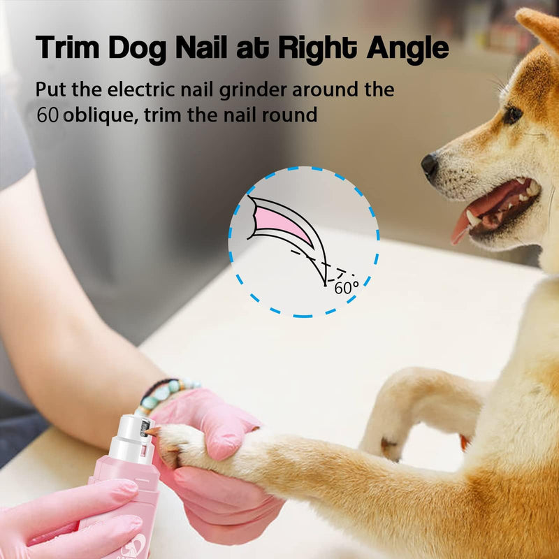 Cat nail grinders & clipper, dog grinder clippers trimmers, for dogs electric best indoor cats painless claw care nails with guard light, quiet grooming led pet cutter, small rechargeable (White)
