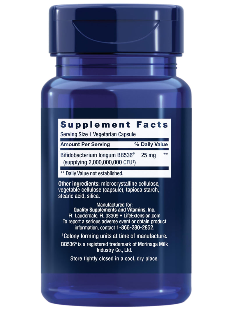 Life Extension Bifido GI Balance,probiotics,Bifidobacterium longum BB536® (2 Billion CFU),Support Healthy Gut & Digestive Health,Gluten-Free,Non-GMO,Vegetarian,60 Capsules,(Pack of 2) 60 Count (Pack of 2)