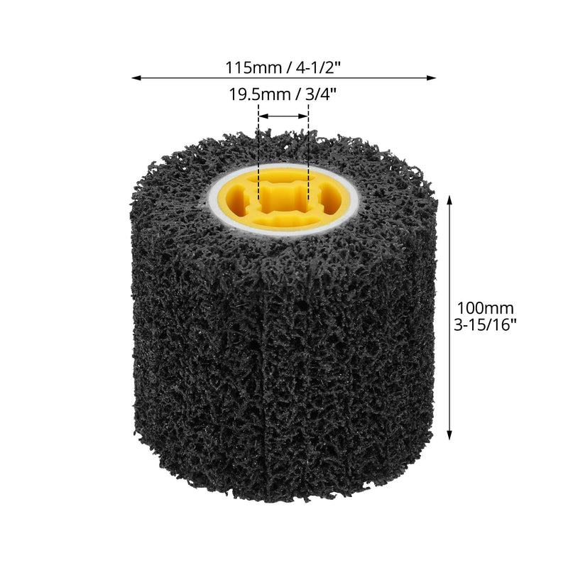 QWORK 4.5 x 4 Inch, 40 Grit Abrasive Wheel & 3/4 Inch Wire Polishing Drum, Versatile Paint