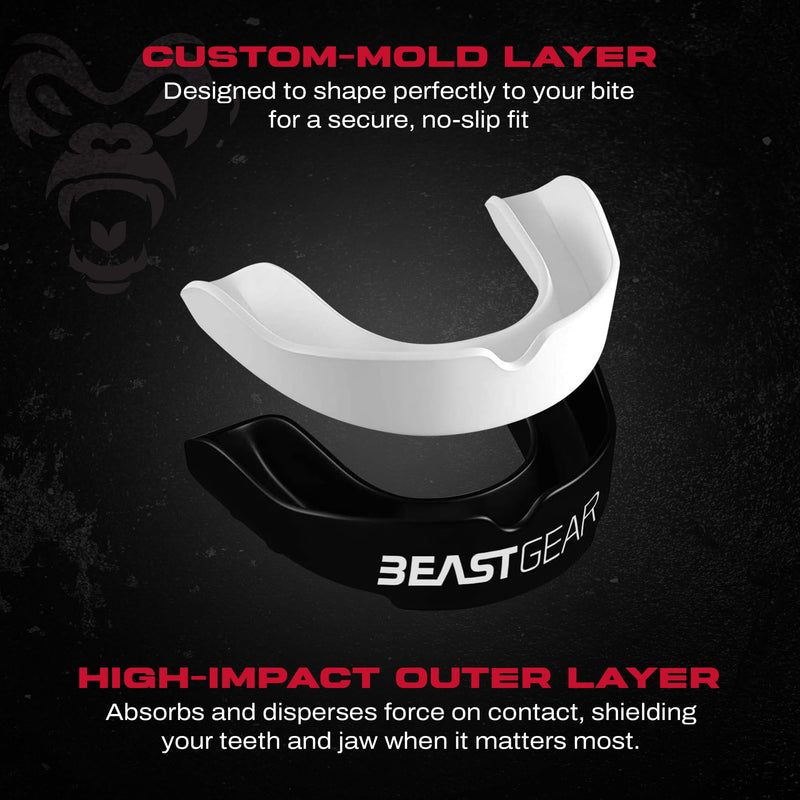 Beast Gear Sports Mouth Guard - Adult and Youth Gum Shield for Boxing, Football, Lacrosse, Basketball, Rugby, MMA - Mouthguard Sports Accessories for Men, Women & Kids - BeesActive Australia