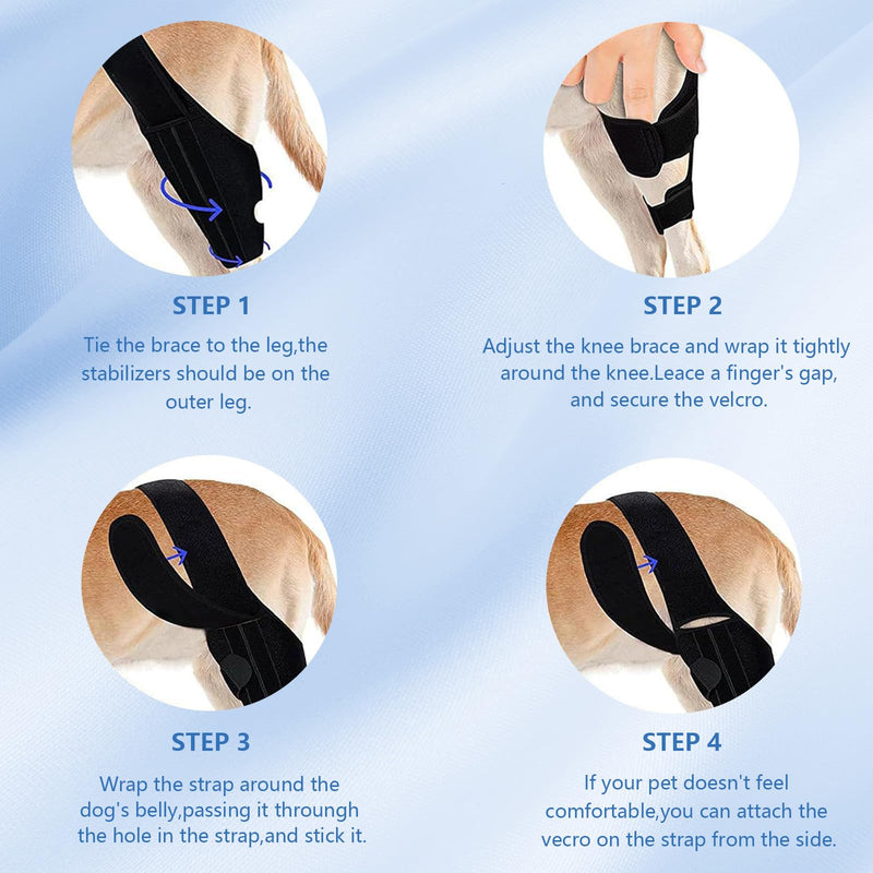 Dog Knee Brace for Torn Acl Hind Leg - Adjustable Stabilizing Support for Ccl Injury, Luxating Patella, Hind Leg Pain & Arthritis - Rear Leg Limp Support (XXL) XXL