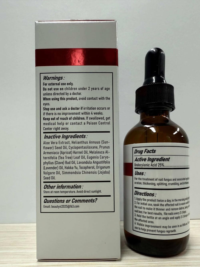 Nail Fungus Treatment Extra Strength - 25% Undecylenic Acid, Gentle Plant Formula for Fingernails, Treats Under & Around Nail, Treatment Discoloration, Repair Thick, Damaged Nails, 2.02Fl.oz 2.02 Fl Oz (Pack of 1)