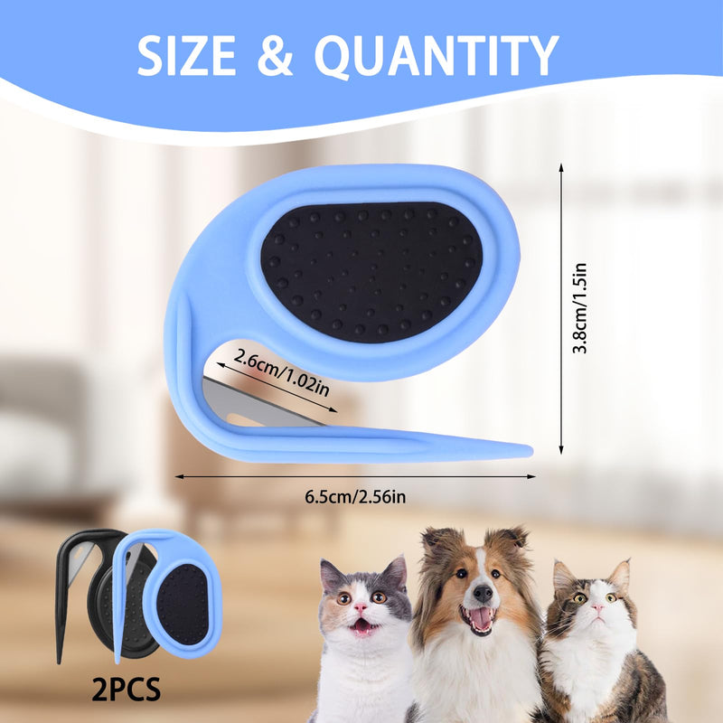 VINEST Pack of 2 de-matting knives for cats, massage grooming knives for long-haired pets, de-matting comb for dogs, pet knot opener with steel blades, cat comb for removing hair knots - BeesActive Australia