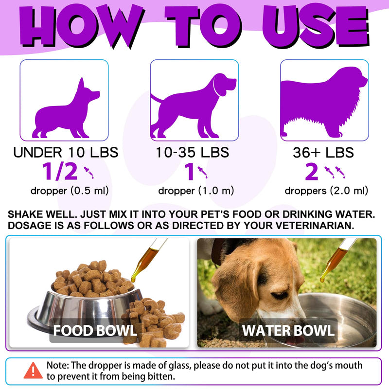 15 in 1 Multivitamin for Dogs, 60ML Natural Daily Vitamins for Joint, Skin Coat, Skin Health, Heart Health for Small, for Medium and Large Dogs