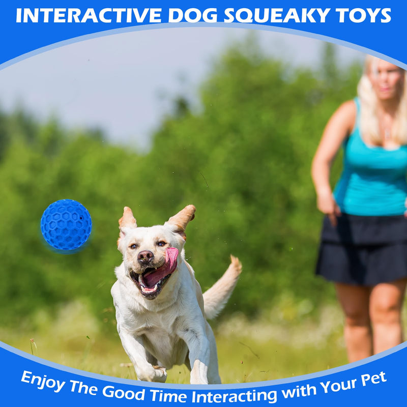 EXPAWLORER Interactive Dog Toys for Aggressive Chewers,Indestructible Dog Squeaky Balls,Funny Durable Tough Chew Toys for Large/Medium Breed Dogs Relieves Anxiety, Cleans Teeth(Blue) - BeesActive Australia