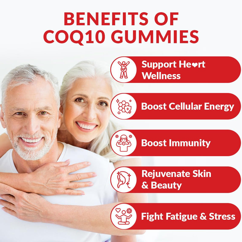 CoQ10 Gummies 200mg, Coenzyme Q10 with Omega-3, Magnesium for Adults | Co Q10 Supplement for Energy, Sugar Free, Vegan 60 Count (Pack of 1)
