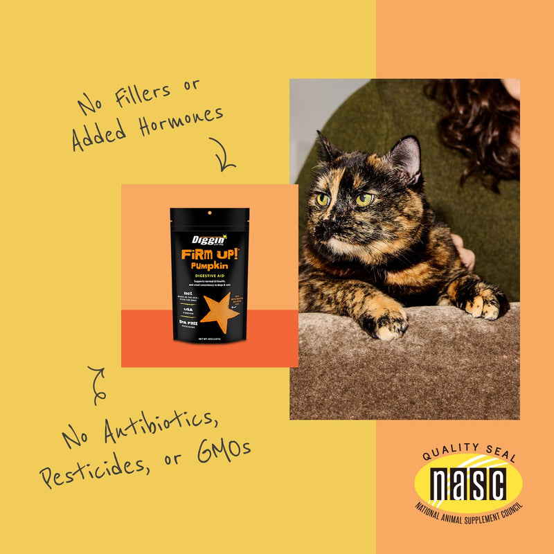 Diggin' Your Dog – Firm Up Pumpkin for Dogs & Cats – Fiber Supplement with Pumpkin & Apple Fiber for Cat & Dog Digestive Support – Made in USA, 1 oz - BeesActive Australia