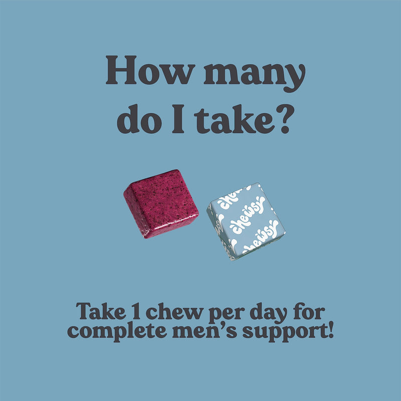Chewsy - Men's Multivitamin Chews - Immune and Energy Support, Vitamin A, B12, C, D3, E, Probiotics, Saw Palmetto, Zinc - 6-Day Supply Men's Multi 6 Count (Pack of 1)