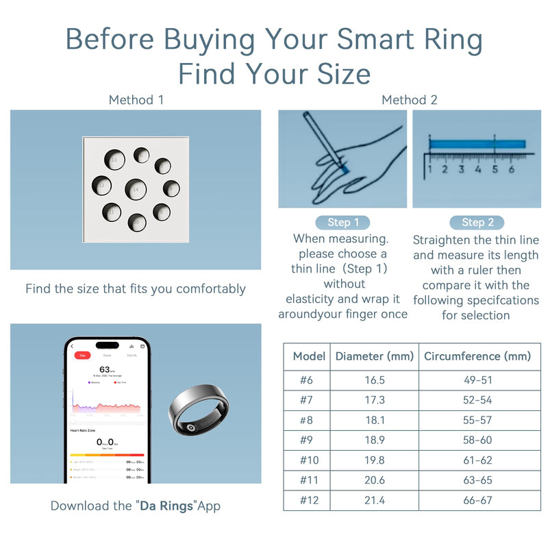 2026 Smart Ring For Women & Men, Sleep Health Fitness Tracker, Silver 7