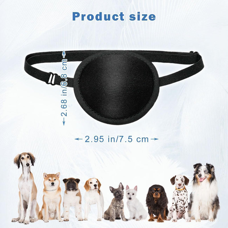 Dog Eye Patch Dog Single Eyepatch Adjustable Soft Eyepatch Dogs Eye Covering for Small Medium Large Dogs Cats Eye Injuries - After Surgery Wounds (One) One