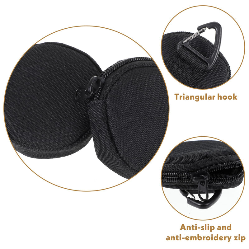 2 Pack Dog Treat Pouches, Small Portable Training Walking Treat Bag for Puppies with Clasp Reusable Pet Treat Container, Zipper Closure to Avoid Spilling, Travel or Outdoor Use(Black) Black - BeesActive Australia