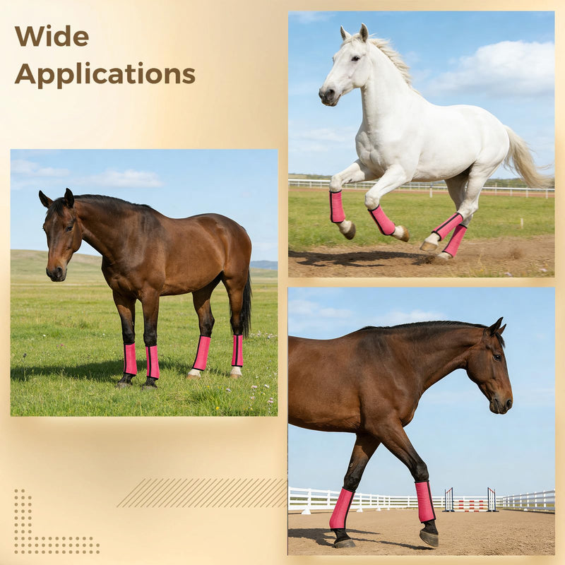 4 Pcs Horse Fly Boots Set, Breathable Shoo Fly Boots with Edge-Curved Design, Horse Leg Protectors with Stable Support, Stomp Reduction for All-Around Protection