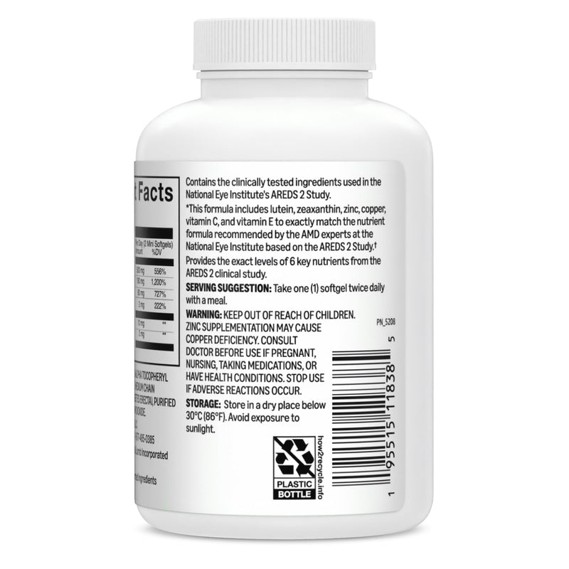Amazon Basics Eye Vitamin and Mineral Supplement, AREDS 2 Formula with Lutein & Zeaxanthin, 120 Softgels 120 Count (Pack of 1)