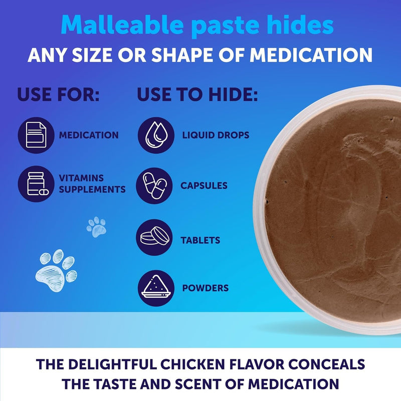 Pill Paste for Dogs - Pill Wrap for Dogs - Wrap a Pill for Dogs - Pill Wrap Masker Treats for All Breeds & Ages - Soft Dog Treats to Hide Pills, Capsules, Tablets - Chicken Flavor - 60 Servings - BeesActive Australia