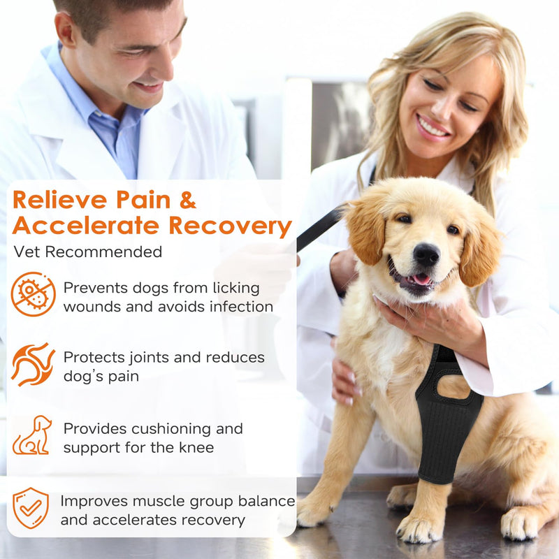 Jorme Dog Knee Brace for Torn ACL, Dog Leg Brace for Post-Surgery Recovery, Arthritis & Luxating Patella,Side Stabilizers, Breathable Neoprene, Adjustable Velcro & Belly Band,Front/Rear Legs (M) M