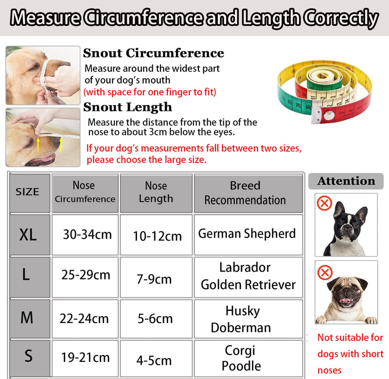 Muzzle for Large Dogs, Prevent Chewing/Eating/Biting Dog Muzzle, Breathable Reflective Adjustable Muzzle Medium Dog (Black, L) Black - BeesActive Australia