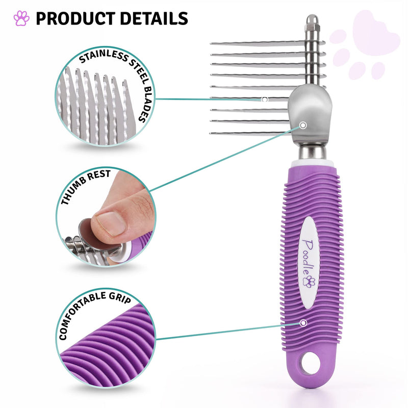 Poodle Pet Dematting Comb + Slicker Brush + Nail Clipper Bundle - BeesActive Australia