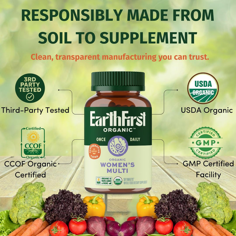 Womens Organic Multivitamin & Iron from Whole-Foods 60ct 1 Count (Pack of 60)