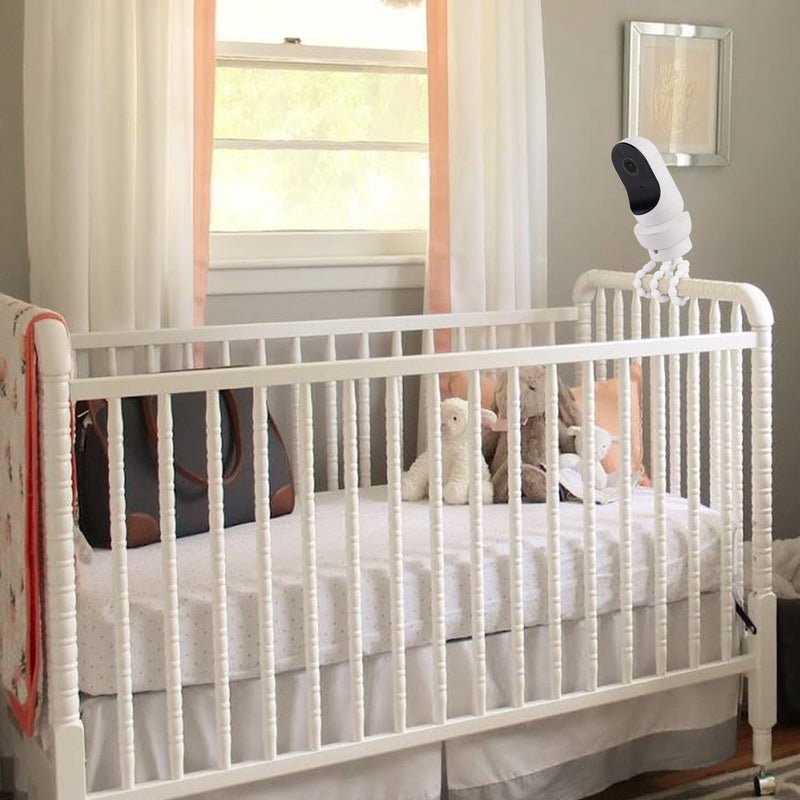 Flexible Tripod Baby Monitor Mount for Owlet Cam and Owlet Cam 2, Attach Your Baby Camera Wherever You Like without Tools or Wall Damage - White - BeesActive Australia