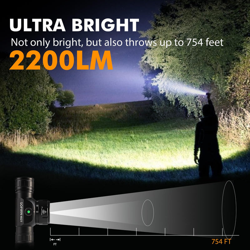 Sofirn HS21 Headlamp with Red Light, 2200 Lumen Led Bright Head lamp USB C Rechargeable with Spotlight, Floodlight, Powerful Headlight Waterproof for Adults, Camping, Hunting, Hardhat, Work, Emergency - BeesActive Australia