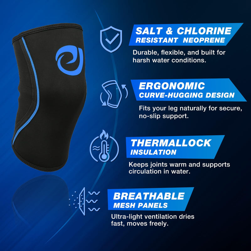 Nvorliy AquaFlex Pro Knee Brace, Compression Knee Sleeve for Swimming, Aquatic, Sailing, Scuba Diving, Surfing, Paddle Boarding, Kayaking & Injury Recovery – Supports Women & Men Large Knee Sleeves - BeesActive Australia