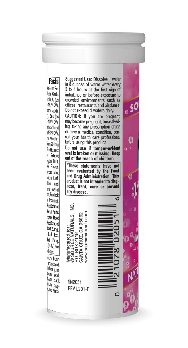 Source Naturals Wellness Fizz, Natural Berry Flavor - 10 Wafers 1
