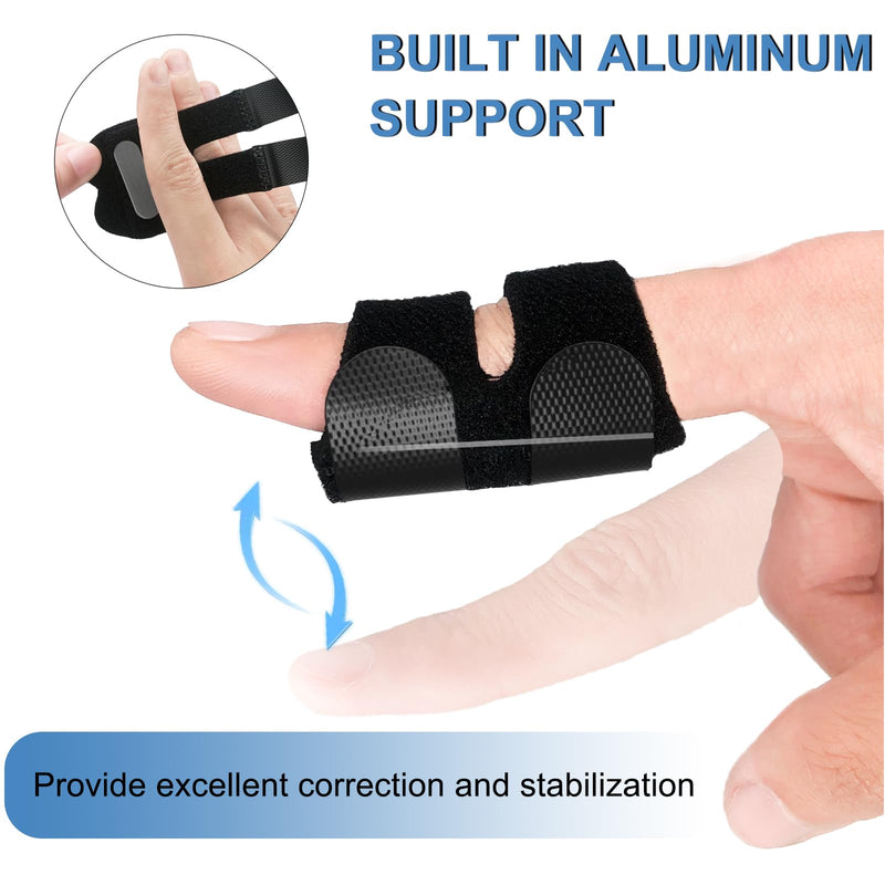 5Pcs Thumb Splints, Trigger Finger Splint, Finger Brace for Arthritis, Straightening, Broken, Finger Support Fits Thumb - Middle - Ring - Index - Pinky Fingers Black - BeesActive Australia